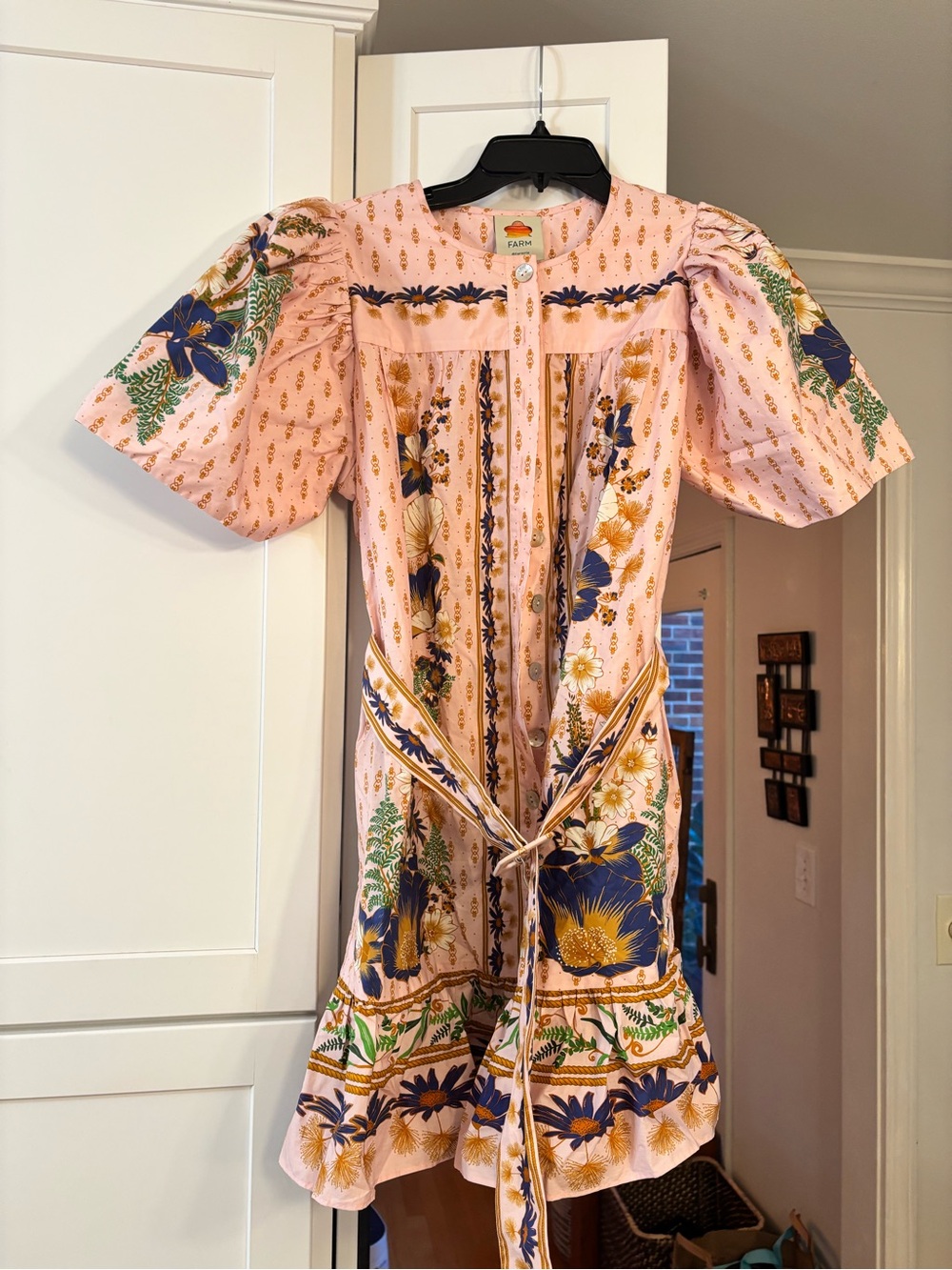 new Farm Rio the dream garden mini dress in pink floral print - Picture 4 of 11
